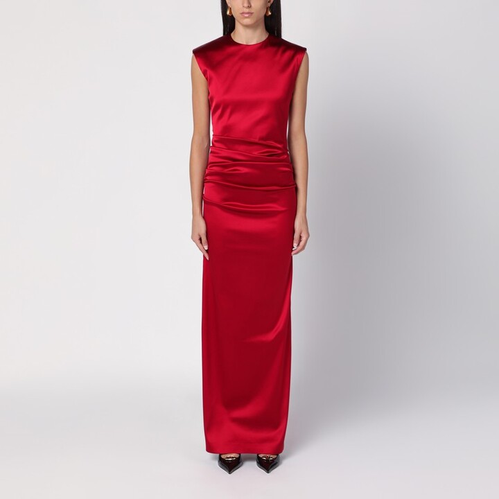 Max Mara Pianoforte Red long sleeveless dress ShopStyle