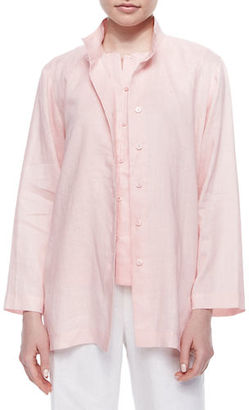 Go Silk Linen Button-Front Jacket
