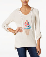 Thumbnail for your product : Miss Chievous Juniors' Sequined Ice Cream Graphic Hoodie