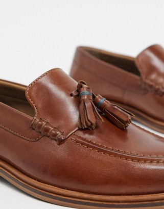 Walk London west tassel loafers in tan leather - ShopStyle