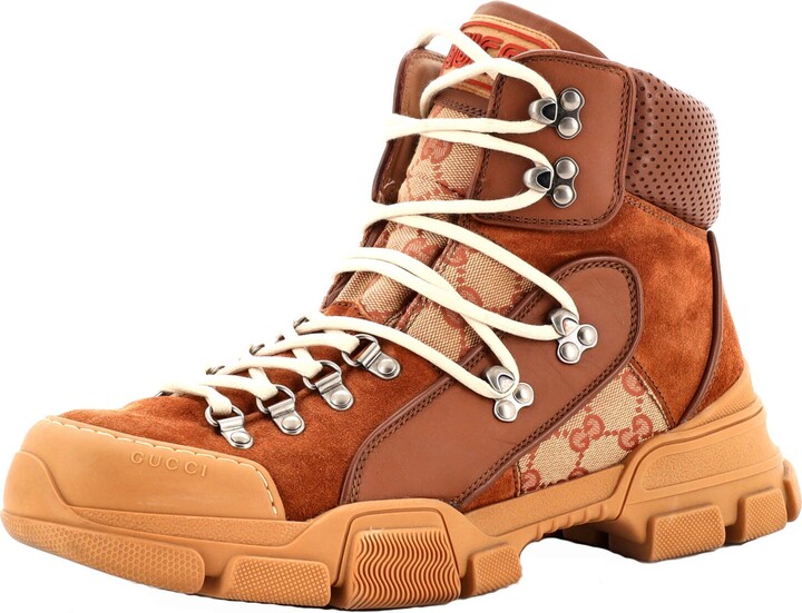 Gucci Flashtrek Hiking Boots GG Canvas and Suede - ShopStyle