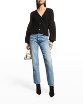 Thumbnail for your product : Naadam Cashmere Cardigan Sweater with Pleated Sleeves