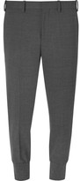 Thumbnail for your product : Neil Barrett Slim-Fit Tapered Jersey-Trimmed Woven Trousers