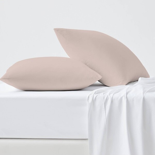 Color Sense 300 Thread Count Wrinkle Resistant Solid Pillowcase Set Teal: Cotton Sateen, OEKO-TEX Certified, Set of 2