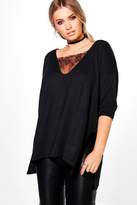 Thumbnail for your product : boohoo Womens Plus Kerry Lace Detail Jumper