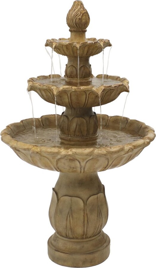 Sunnydaze 3-Tier Classic Tulip Outdoor Water Fountain