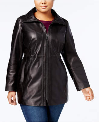 Anne Klein Plus Size Leather Topper Jacket