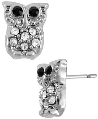 Betsey Johnson Crystal Owl Stud Earring