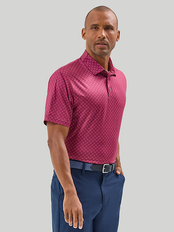 Lee Mens Golf Series Diamond Geometric Print Polo Shirt