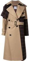 Thumbnail for your product : Sacai Plaid Panel Trench Coat