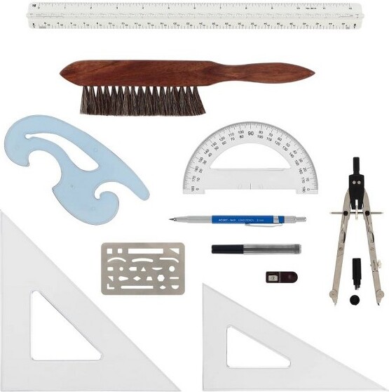 Acurit 10 Piece Drafting Architect Set Drafting Tools & Drafting Kits Includes Protractor