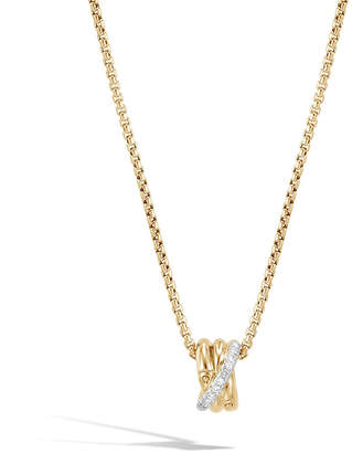 John Hardy 18k Bamboo Diamond Pendant Necklace
