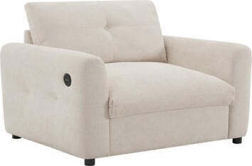 Modern single sofa, wide armchair, dual USB charging ports, velvet fabric, suitable for living rooms and apartments
