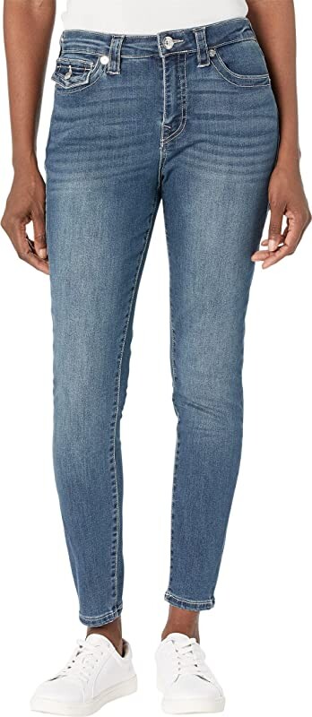 True Religion Sequin Halle Mid-Rise Super Skinny in Beach Scape - ShopStyle