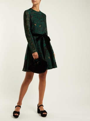 Valentino Animal Eye And Print-embroidered Tulle Dress - Green Print