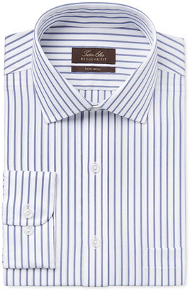 Tasso Elba Men's Classic-Fit Blue and White Striped Dress Shirt, Only at Macy's