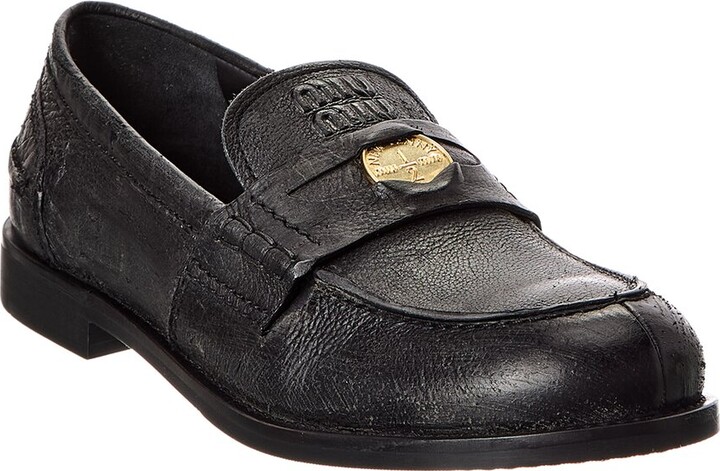 Miu Miu Leather Penny Loafer