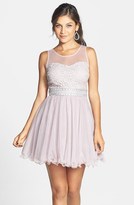 Thumbnail for your product : Sequin Hearts Glitter Tulle Fit & Flare Dress (Juniors)