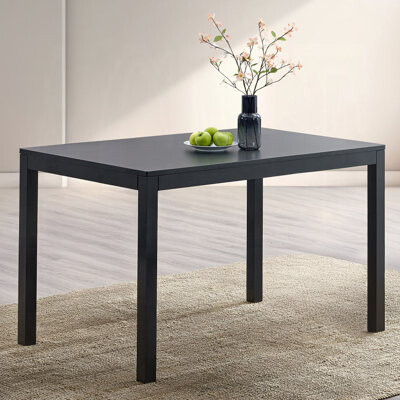 George Oliver Modern Contemporary Black Finish Dining Table 1Pc Wooden Dining Kitchen Furniture