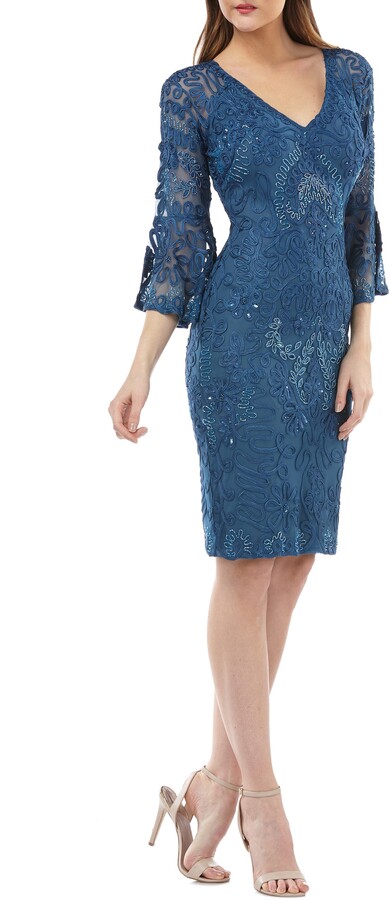 js collections bell sleeve soutache cocktail dress