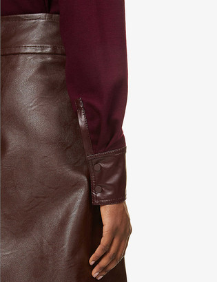 Roksanda Paden faux-leather and woven shirt
