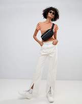 Thumbnail for your product : Weekday Limited Collection mom jeans with front seam and slit hem with organic cotton