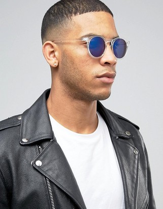 Selected Round Sunglasses in Clear
