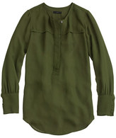 Thumbnail for your product : J.Crew Petite covered-button crepe blouse