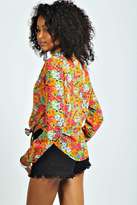 Thumbnail for your product : boohoo Sacha Floral Print Tie Front Shirt
