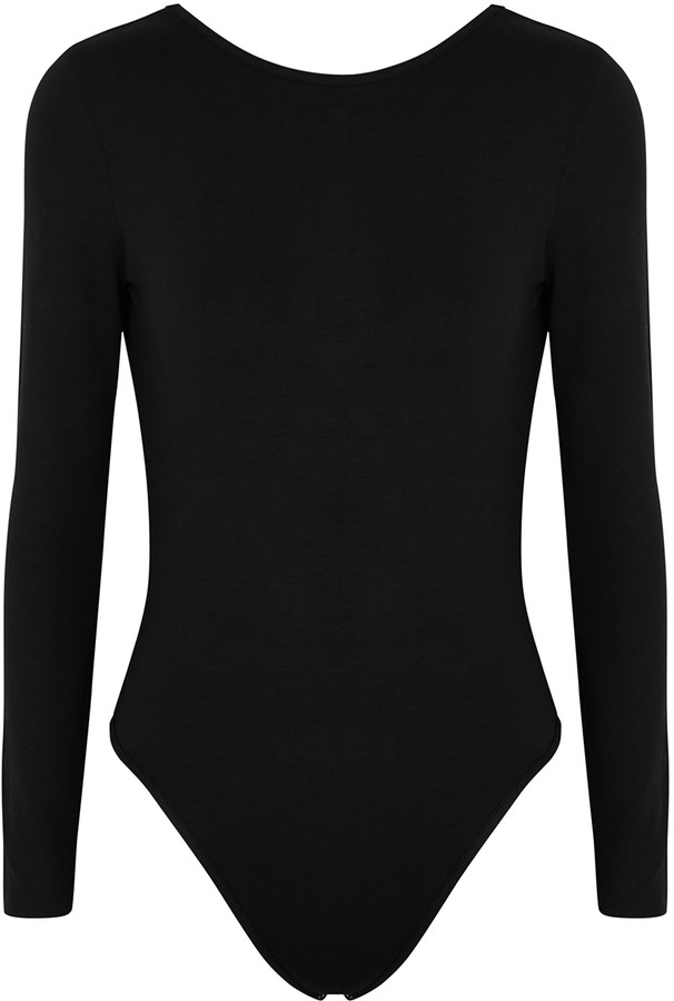 Ninety Percent Black stretch-Tencel bodysuit - ShopStyle Tops
