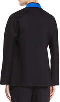 Thumbnail for your product : Shamask Contrast-Trim Long-Sleeve Jacket, Black/Blue
