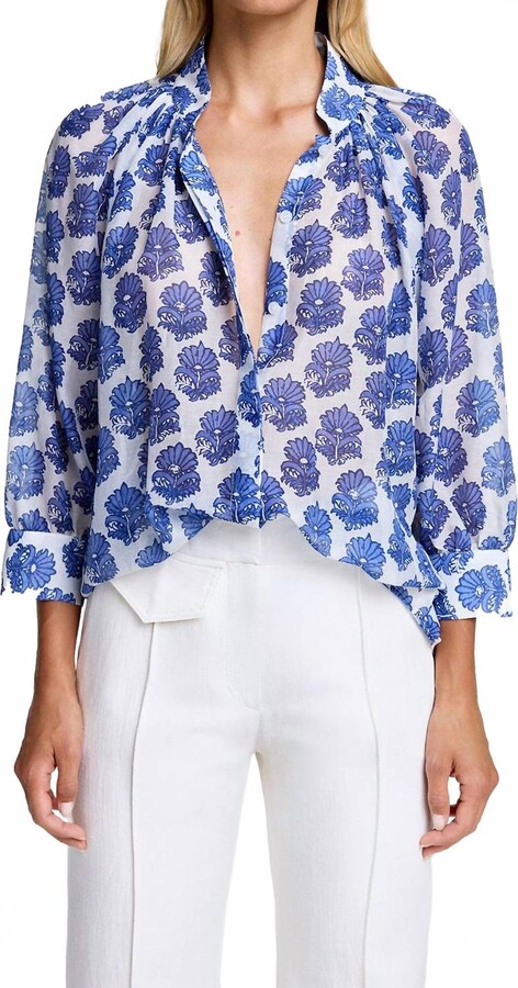 Smythe Gathered Blouse In Mughal