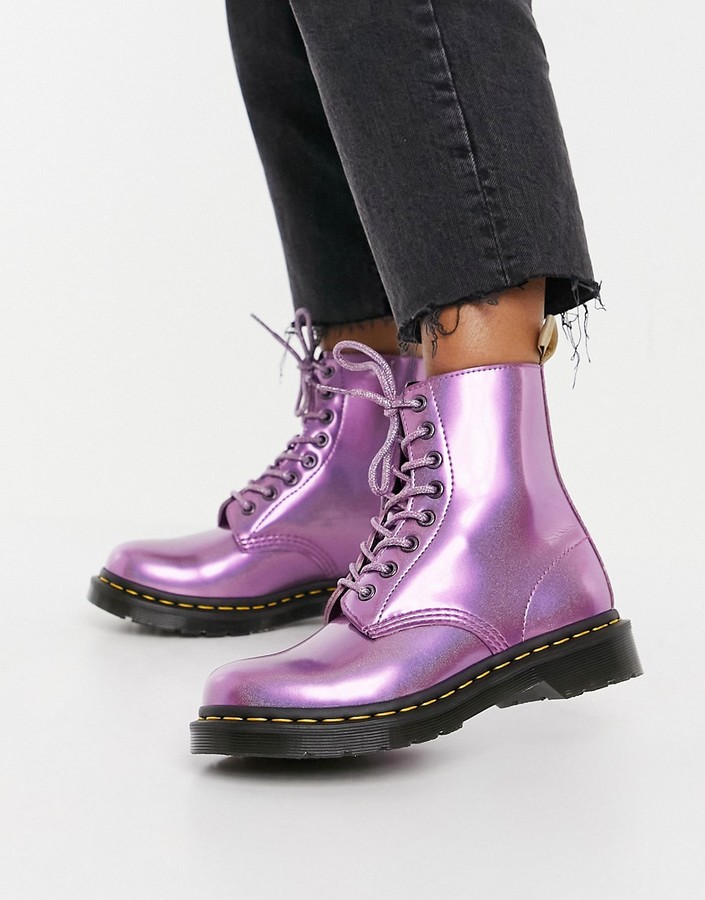 Dr. Martens Vegan 1460 classic ankle boots in pink prism - ShopStyle