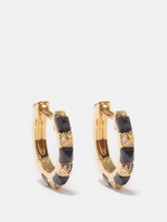 Thumbnail for your product : Raphaele Canot Diamond, Onyx & 18kt Gold Hoop Earrings