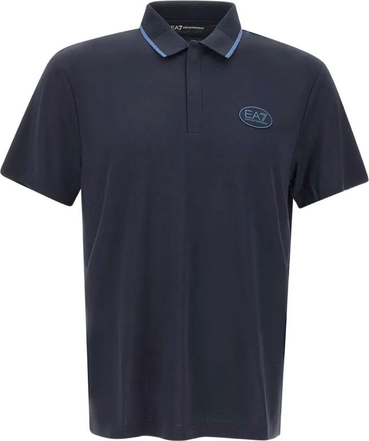 EA7 Emporio Armani Contrast-Trim Logo Polo Shirt