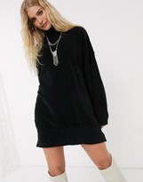 Thumbnail for your product : Topshop longline jumper in black