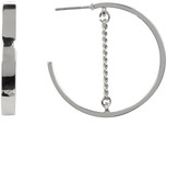 Thumbnail for your product : Steve Madden 31mm Small Chain Detail Hoop Earrings