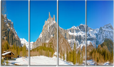 'Sixt Fer a Cheval' Panoramic View 4 Piece Wall Art on Wrapped Canvas Set