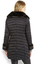 Thumbnail for your product : Black Faux Fur Collar Puffer Coat
