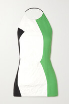 Thumbnail for your product : GAUCHERE Victorine Open-back Color-block Crepe And Crinkled-canvas Halterneck Top