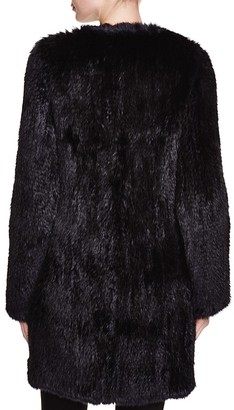 Yves Salomon Meteo by Knitted Rabbit Fur Coat