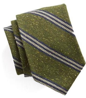 Todd Snyder Striped Silk Wool Tie in Green