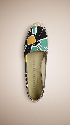 Burberry Insects Of Britain Print Canvas Espadrilles