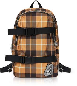 McQ Bunny Skater Yellow Tartan Nylon Clip Backpack