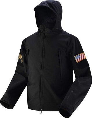 Mens Military Jacket Hooded Breathable Tactical Windbreaker Work Coat Outwear UK