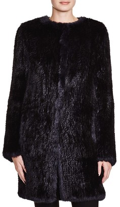 Yves Salomon Meteo by Knitted Rabbit Fur Coat