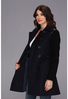 Thumbnail for your product : DKNY Trench w/ Boiled Wool Sleeve Coat