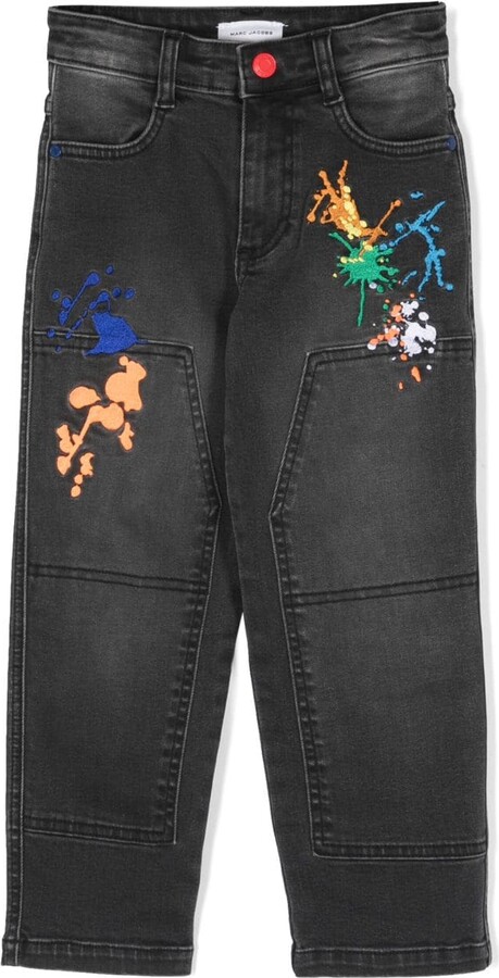 Marc Jacobs Kids Paint Splash-Embroidered Jeans - ShopStyle