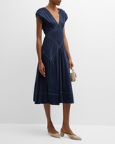 Thumbnail for your product : Merlette New York Skane Embroidered Cap-Sleeve Lawn Midi Dress