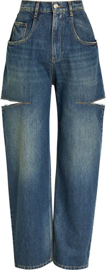 Maison Margiela Ripped Barrel-leg Jeans